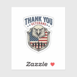 Adesivo Camisa Thank You Veterans Patriotic Eagle Shield_1