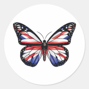 Adesivo Camisa Tri-Blend da bandeira de borboleta britânic