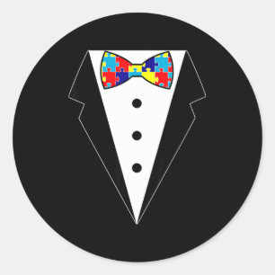 Adesivo Camisa Tuxedo Laço de Pescoço Puzzle Conscientizaç
