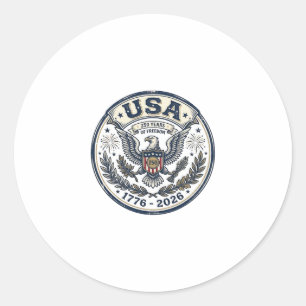 Adesivo Camisa USA 250 Anos Liberdade Águia Vintage Badge_