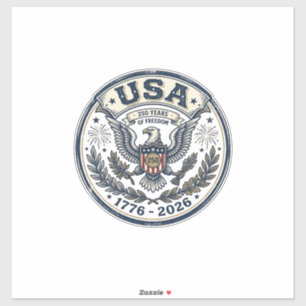 Adesivo Camisa USA 250 Anos Liberdade Águia Vintage Crachá