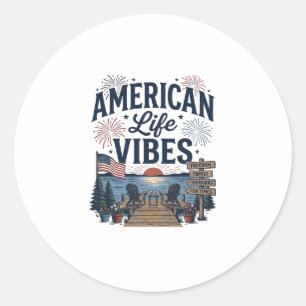 Adesivo Camisa Vector do Lago Patriótico Vibes da Vida Ame