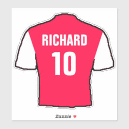 Adesivo Camisa vermelha e branca de futebol em um