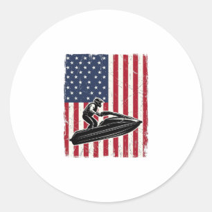 Adesivo Camisa Vetorial da Bandeira Americana de Jet Ski V