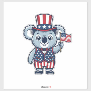 Adesivo Camisa Vetorial Koala Patriota Vintage Design_1