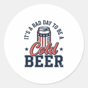 Adesivo Camisa Vetorial Vintage de Cerveja Fria Patriótica