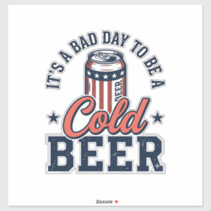 Adesivo Camisa Vetorial Vintage de Cerveja Fria Patriótica