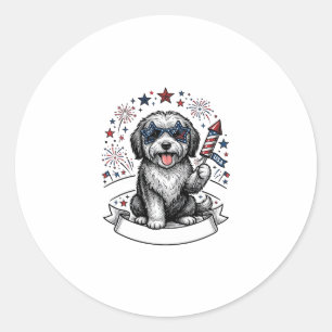 Adesivo Camisa Vetorial Vintage Fogos de Artifício Cão Pat