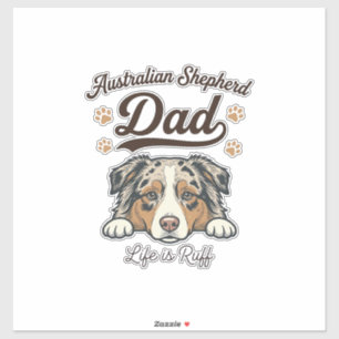 Adesivo Camisa Vintage Australian Shepherd Dad Life Is Ruf