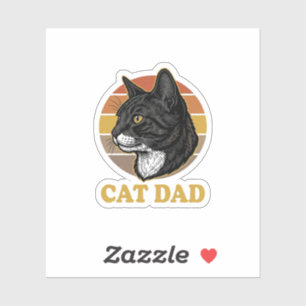 Adesivo Camisa Vintage Cat Dad Retro Cat Lover Design_1