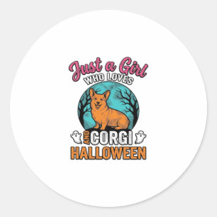 Adesivo Camisa Vintage Corgi Halloween Girl Amante de Cach