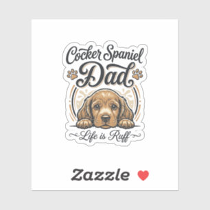 Adesivo Camisa Vintage de Cachorro Pai Cocker Spaniel Vida