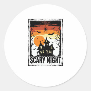 Adesivo Camisa Vintage de Halloween Casa Assombrada Noite