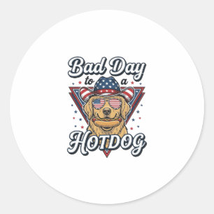 Adesivo Camisa Vintage de Hotdog do Retriever Dourado Patr