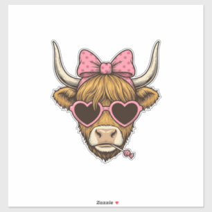 Adesivo Camisa Vintage de Óculos de Coração de Vaca das Te