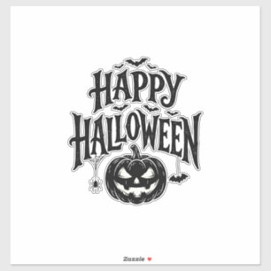 Adesivo Camisa Vintage Feliz Halloween Abóbora Morcego Des