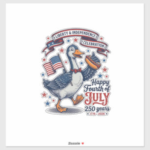 Adesivo Camisa Vintage Fourth of July Goose 250 Anos Desig
