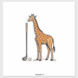 Adesivo Camisa Vintage Giraffe Golf Vector Desenho Gravura