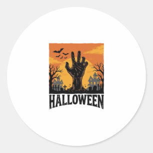Adesivo Camisa Vintage Halloween Cemitério Mão de Zumbi De