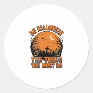 Adesivo Camisa Vintage Halloween Graveyard Pumpkin Moon De