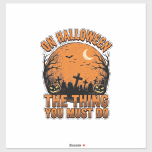 Adesivo Camisa Vintage Halloween Graveyard Pumpkin Moon De
