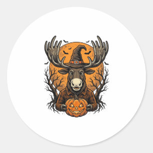 Adesivo Camisa Vintage Halloween Moose Pumpkin Witch Hat_1