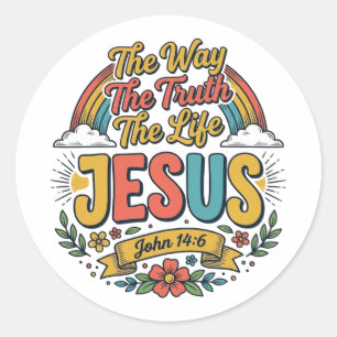 Adesivo Camisa Vintage Jesus O Caminho Verdade Vida