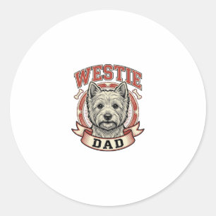 Adesivo Camisa Vintage para Pai de Westie Amante de Cães D