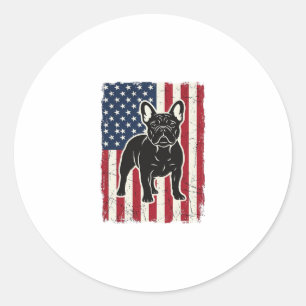 Adesivo Camisa Vintage Patriótica Bulldog Francês Bandeira