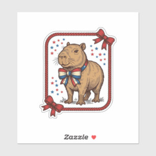 Adesivo Camisa Vintage Patriótica Capivara Gravata Borbole