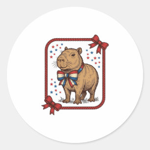Adesivo Camisa Vintage Patriótica Capivara Gravata Borbole
