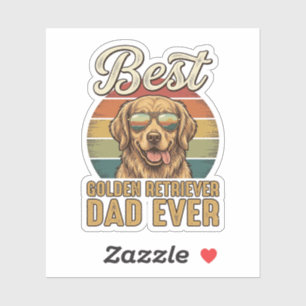 Adesivo Camisa Vintage Pôr do Sol Pai do Golden Retriever