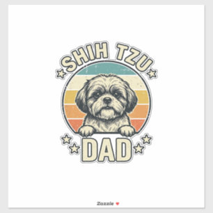 Adesivo Camisa Vintage Shih Tzu Pai Amante de Cachorro Des