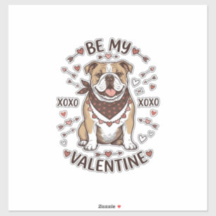 Adesivo Camisa Vintage Valentine Bulldog XOXO Design_1