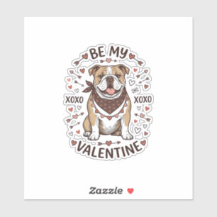 Adesivo Camisa Vintage Valentine Bulldog XOXO Design_1