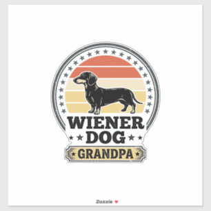 Adesivo Camisa Vintage Wiener Dog Grandpa Dachshund Design