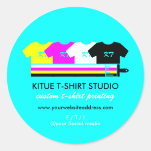 Adesivo Camisas Coloridas Teal Brilhante Pincel