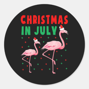 Adesivo Camisas de Flamingo de Natal em Julho Flamingo Em