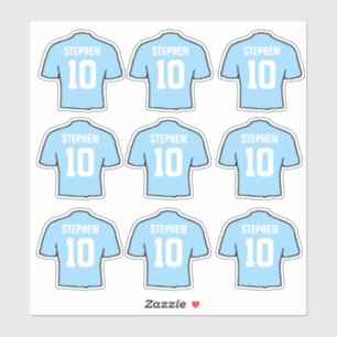 Adesivo Camisas de futebol azuis do céu claro