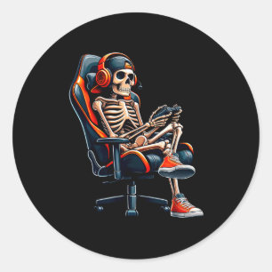 Adesivo Camisas de Halloween Esqueleto Gamer Vídeo Jogos M