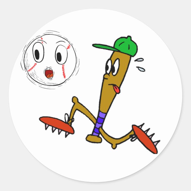 Adesivo Camisas e presentes de beisebol humorísticos (Frente)