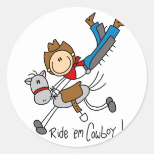 Adesivo Camisas e Presentes do Cowboy em Figuras de Palito