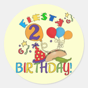 Adesivo Camisas e presentes do segundo aniversário T da