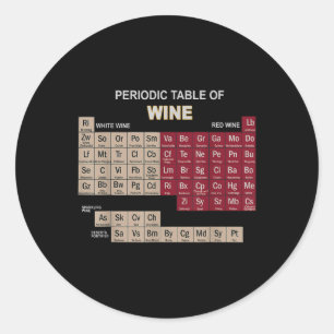 Adesivo Camisas engraçadas de vinho Tabela periódica dos e