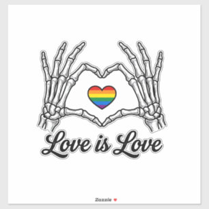 Adesivo Camiseta Amor É Amor Coração Arco-Íris Mãos de Esq