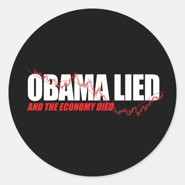 Adesivo Camiseta Anti-Obama - Obama mentiu e a economia (Frente)