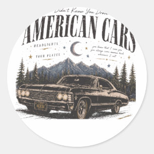 Adesivo Camiseta Básica Masculina carros americanos