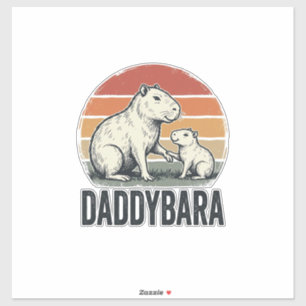 Adesivo Camiseta Capivara Daddybara Vintage Pôr do Sol Des