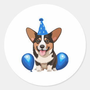 Adesivo Camiseta Clássica Azul de Aniversário