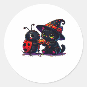 Adesivo Camiseta Clássica de Halloween de Joaninha Fofa e